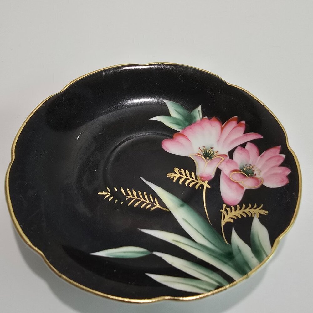 Maruki China - Vintage Teacup & Saucer Set, Hand-Painted Pink Orchids - Picture 6 of 7